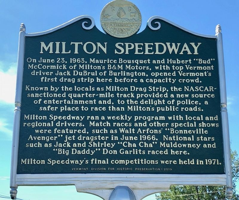 Milton Speedway Marker image. Click for full size.