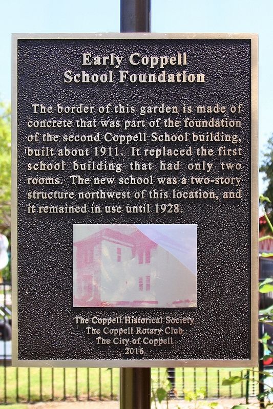 Early Coppell School Foundation Marker image. Click for full size.