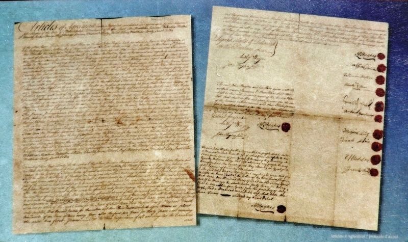 Marker detail: Articles of Agreement / protocole d�accord image. Click for full size.