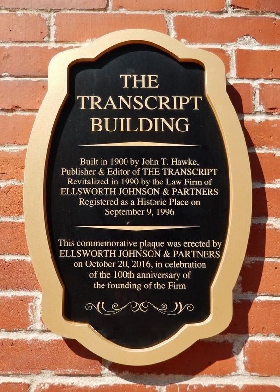 The Transcript Building Marker image. Click for full size.