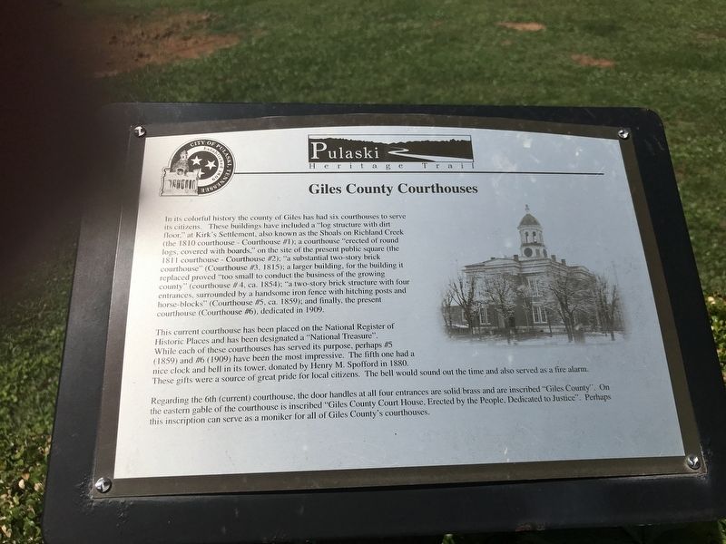Giles County Courthouses Marker image. Click for full size.