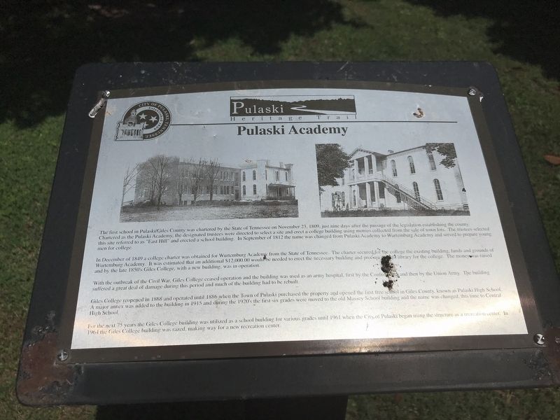 Pulaski Academy Marker image. Click for full size.