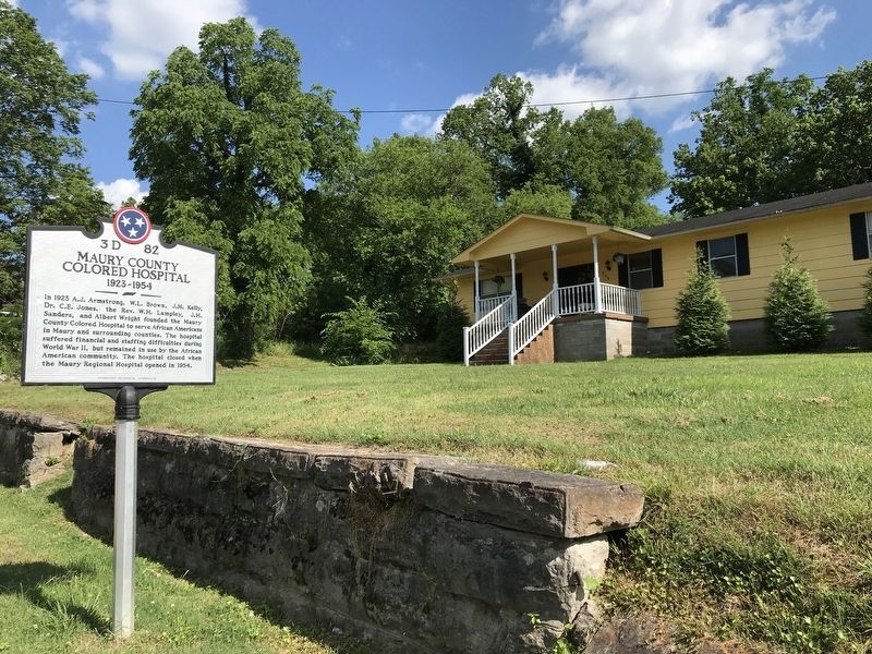 Maury County Colored Hospital Marker. Click for full size. Maury County Colored Hospital Marker image. Click for full size.