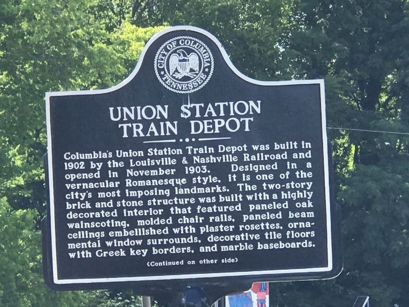 Union Station Train Depot Marker image. Click for full size.