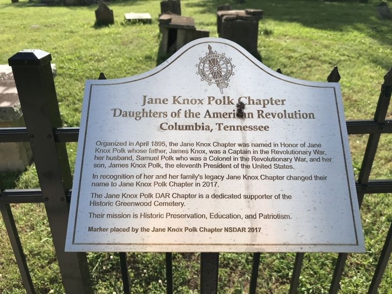 Jane Knox Polk Chapter Marker image. Click for full size.