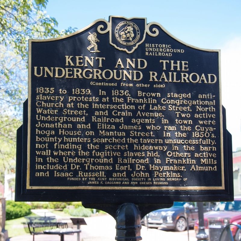 Kent and the Underground Railroad Marker, side two image. Click for full size.