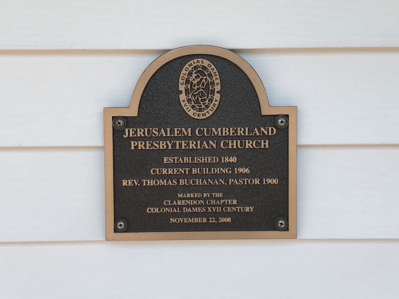 Jerusalem Cumberland Presbyterian Church Marker image. Click for full size.