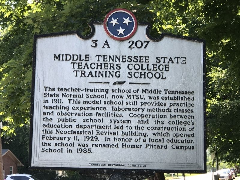 Middle Tennessee State Teachers College Training School Marker image. Click for full size.