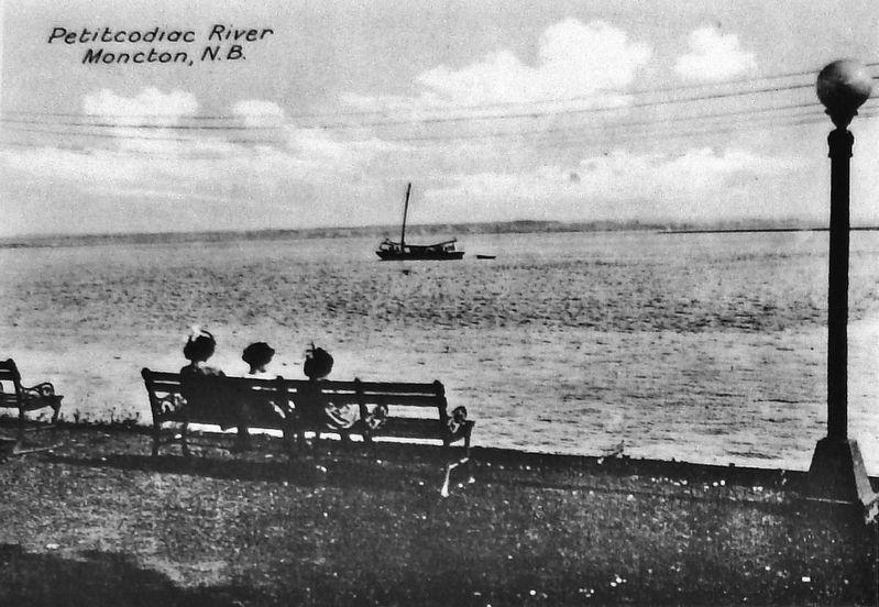 Marker detail: Petitcodiac River, 1915 image. Click for full size.