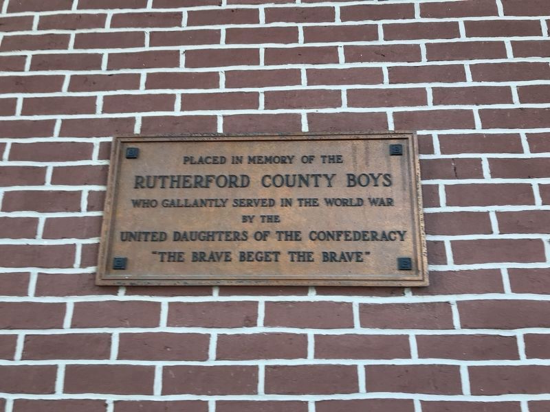 Rutherford County Boys War Memorial Tablet image. Click for full size.