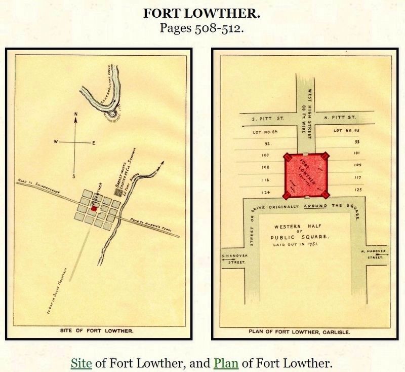Fort Lowther site and plan image. Click for full size.