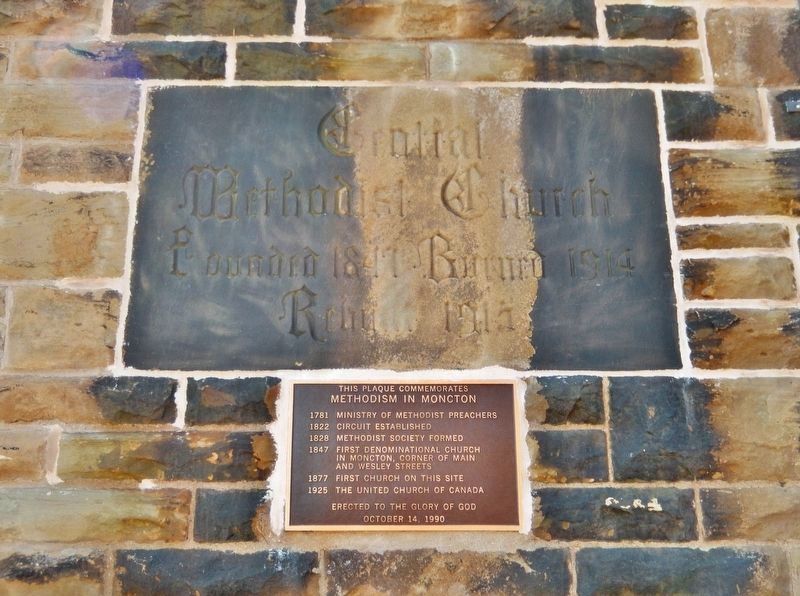 Central Methodist Church Plaque (<i>above marker</i>) image. Click for full size.
