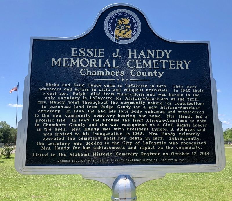 Essie J. Handy Memorial Cemetery Marker image. Click for full size.