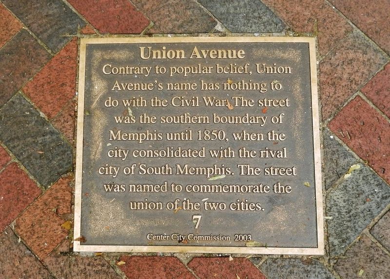 Union Avenue Marker. Click for full size. Union Avenue Marker image. Click for full size.