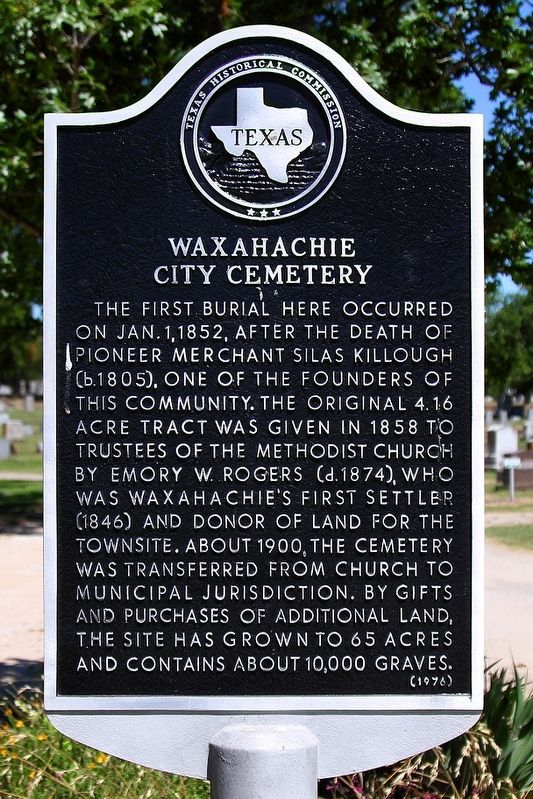 Waxahachie City Cemetery Marker image. Click for full size.