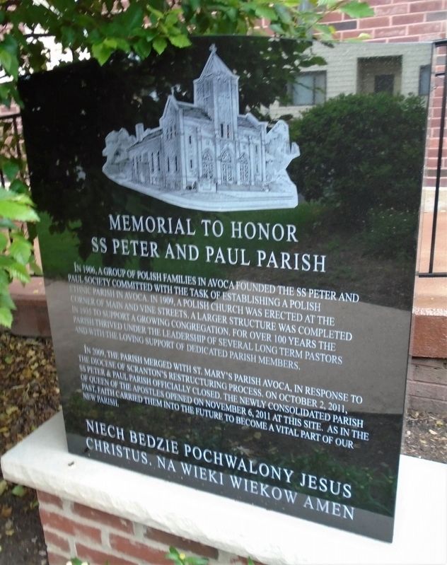 Memorial to Honor SS Peter and Paul Parish Marker image. Click for full size.