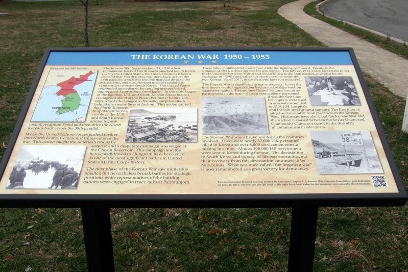 The Korean War 1950-1953 wayside image. Click for full size.