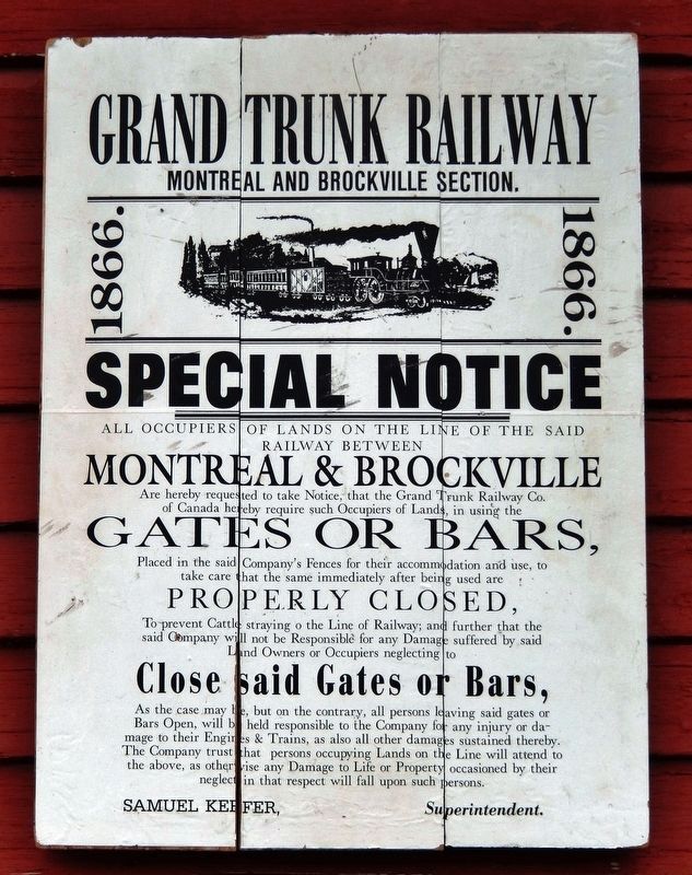 Grand Trunk Railway Notice image. Click for full size.
