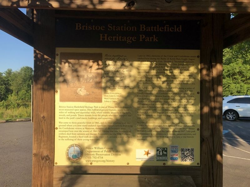 Bristoe Station Battlefield Heritage Park Marker image. Click for full size.