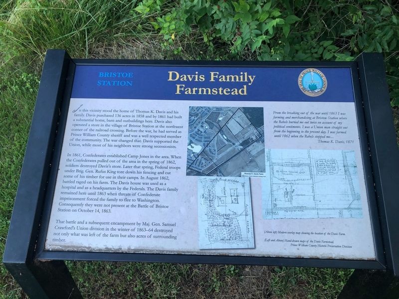 Davis Family Farmstead Marker image. Click for full size.