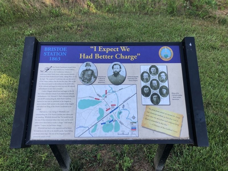 "I Expect We Had Better Charge" Marker. Click for full size. "I Expect We Had Better Charge" Marker image. Click for full size.