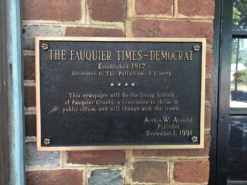 The Fauquier Times-Democrat Marker image. Click for full size.
