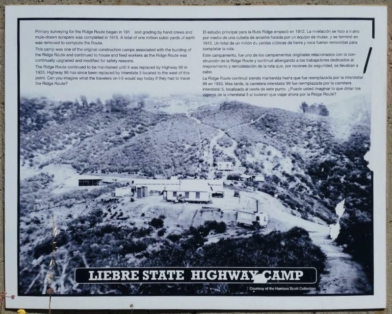 Liebre State Highway Camp Marker. Click for full size. Liebre State Highway Camp Marker image. Click for full size.