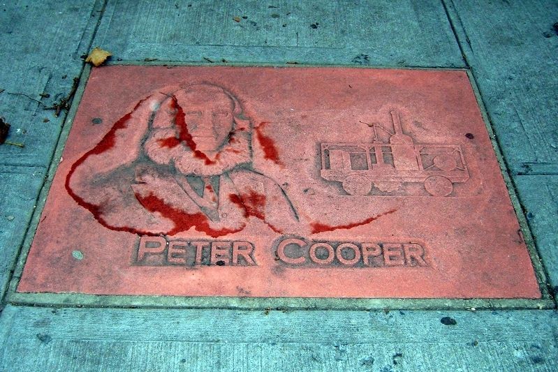 Peter Cooper plaque. Click for full size. Peter Cooper plaque image. Click for full size.