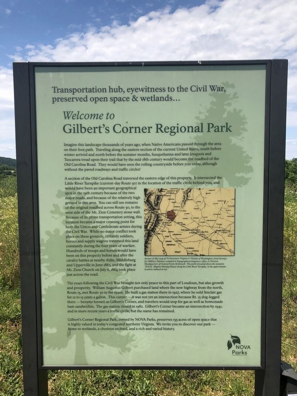 Welcome to Gilbert's Corner Regional Park Marker image. Click for full size.