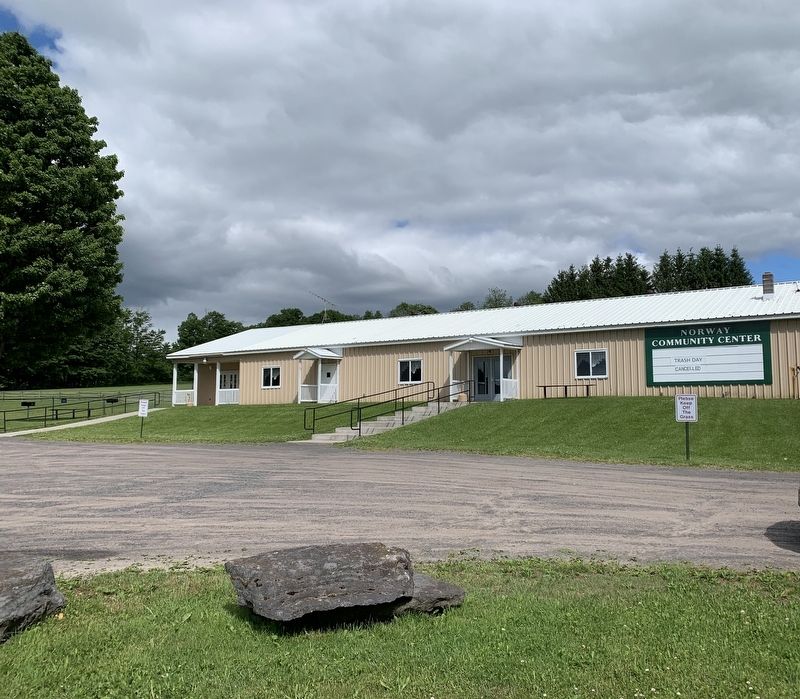 Marker Is In Front Of Norway Community Center image. Click for full size.