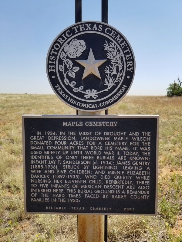Maple Cemetery Marker image. Click for full size.