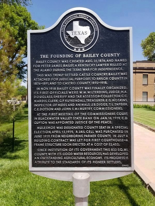 The Founding of Bailey County Marker image. Click for full size.