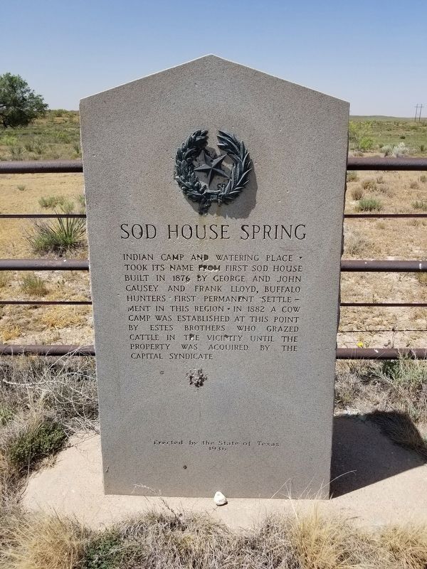 Sod House Spring Marker. Click for full size. Sod House Spring Marker image. Click for full size.