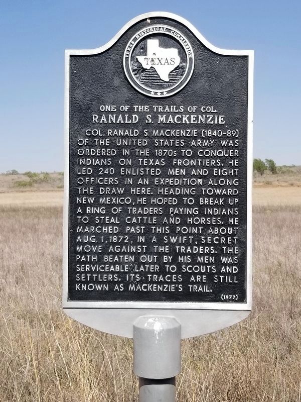 One of the Trails of Col. Ranald S. MacKenzie Marker image. Click for full size.