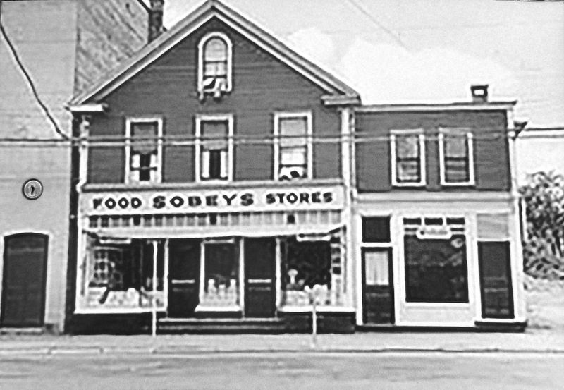 Marker detail: The first Sobey store located here,<br>Foord Street, Stellarton. Click for full size. Marker detail: The first Sobey store located here,<br>Foord Street, Stellarton image. Click for full size.