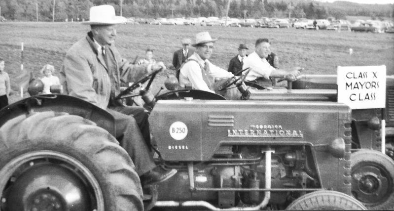 Marker detail: Frank H. Sobey, Mayor of Stellarton at the Mayor's Plowing Match, Pictou Exhibition image. Click for full size.