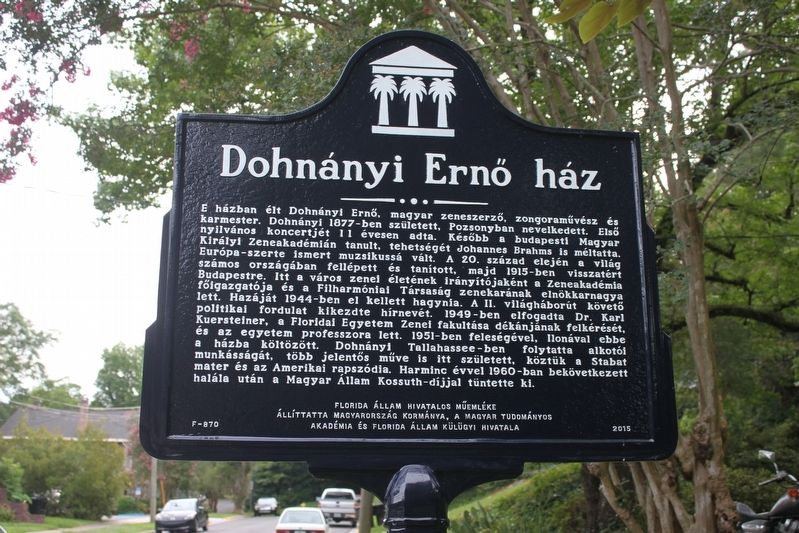 Erno Dohnanyi Residence/Dohnnyi Erno hz Marker Side 2 image. Click for full size.