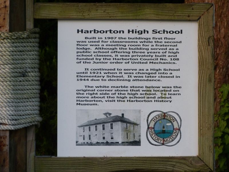 Harborton High School Marker. Click for full size. Harborton High School Marker image. Click for full size.
