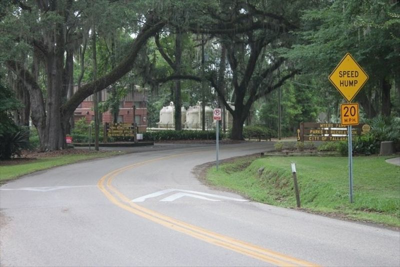 Myers Park Historic District looking west on Myers Park Drive from marker toward Myers Park sign image. Click for full size.