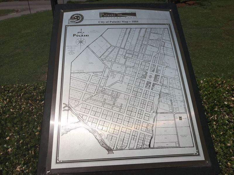 City of Pulaski Map, 1884 - Located near the featured marker. Click for full size. City of Pulaski Map, 1884 - Located near the featured marker image. Click for full size.