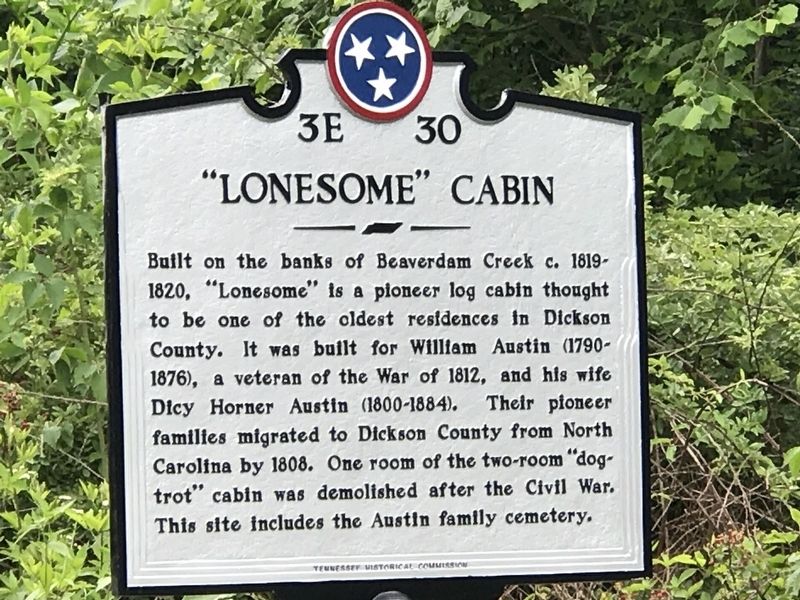 "Lonesome" Cabin Marker. Click for full size. "Lonesome" Cabin Marker image. Click for full size.