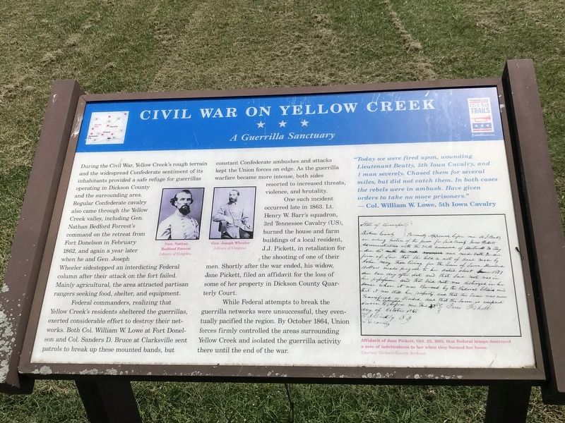 Civil War on Yellow Creek Marker image. Click for full size.