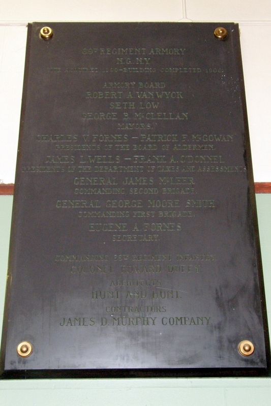 69th Regiment Armory commemorative plaque. Click for full size. 69th Regiment Armory commemorative plaque image. Click for full size.