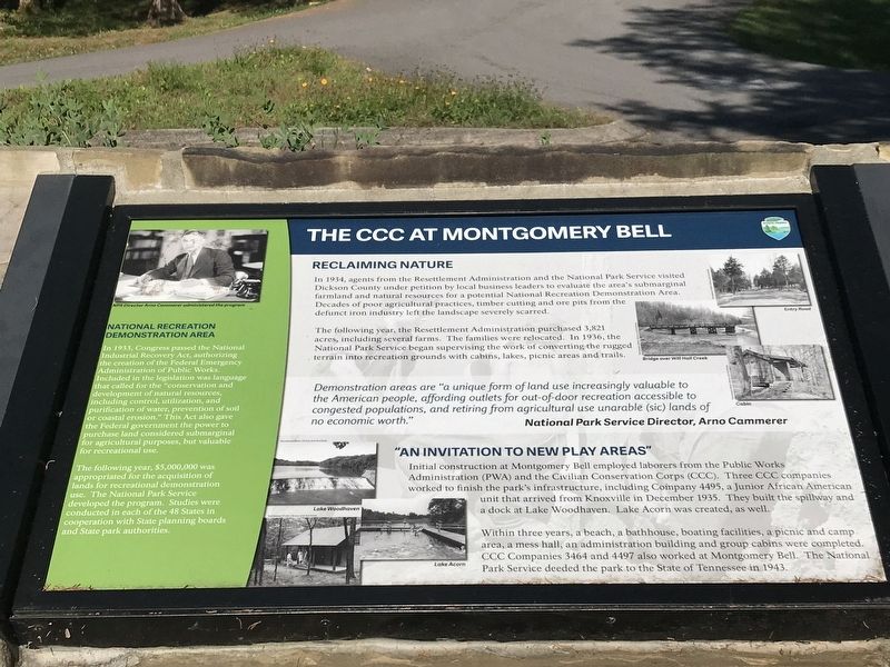 The CCC at Montgomery Bell Marker image. Click for full size.