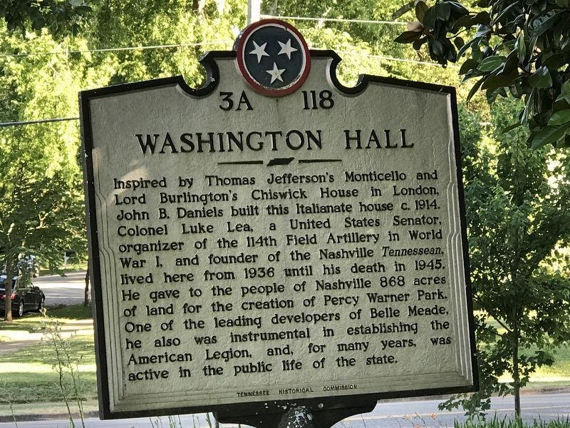 Washington Hall Marker. Click for full size. Washington Hall Marker image. Click for full size.