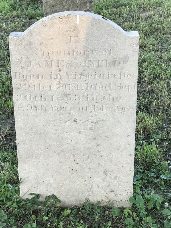 James Sneed gravestone image. Click for full size.