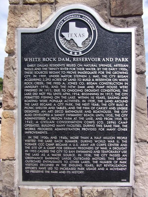 White Rock Dam, Reservoir and Park Marker image. Click for full size.