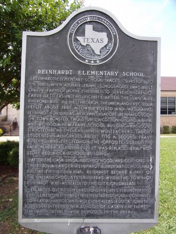 Reinhardt Elementary School Marker image. Click for full size.
