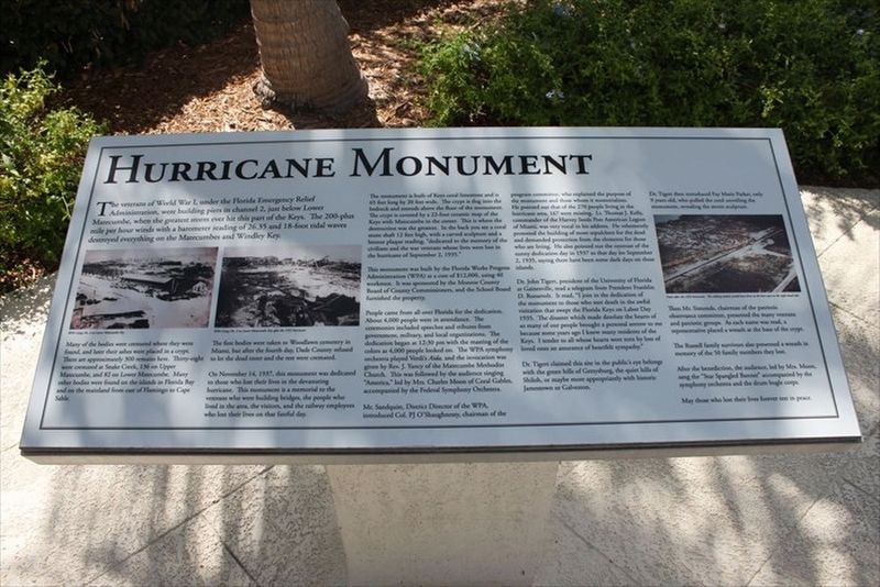 Hurricane Monument Marker image. Click for full size.