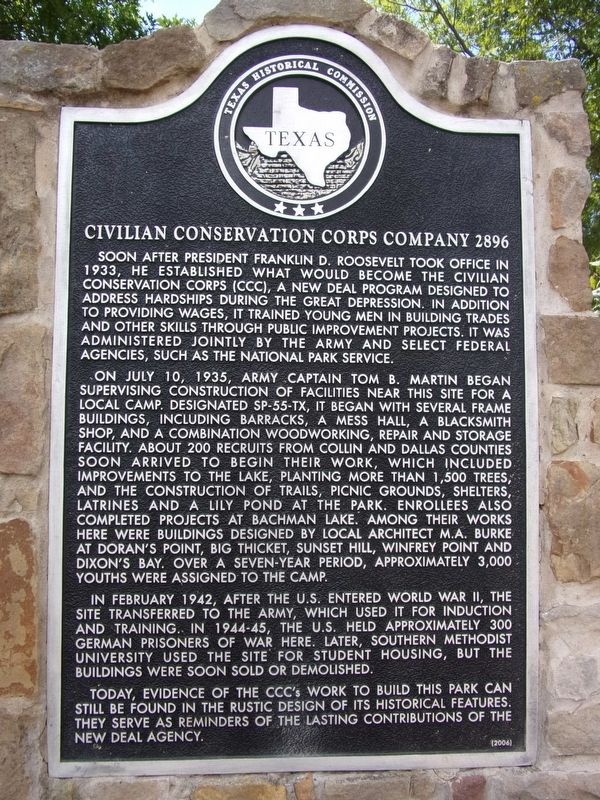 Civilian Conservation Corps Company 2896 Marker image. Click for full size.